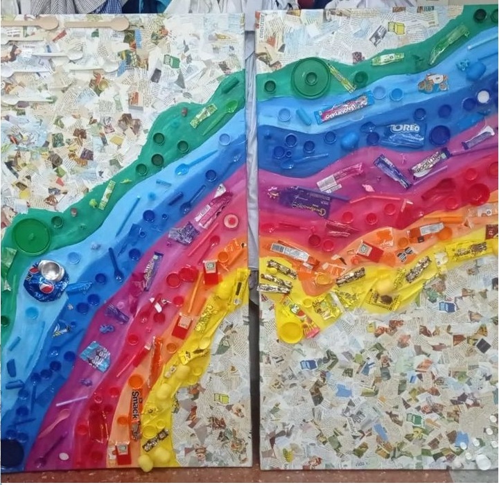 "Re significarte, cascada de colores". - 1ero y 4to grado Primaria